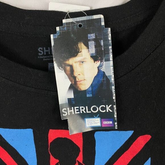 BBC Sherlock Holmes Graphic Black T-Shirt Size XL - Picture 3 of 6